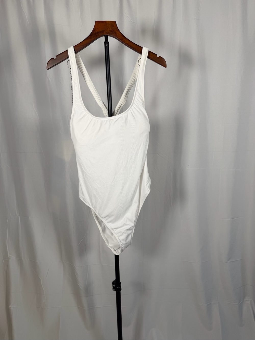 White Scoop Neck One-Piece Bathing Suit NWT